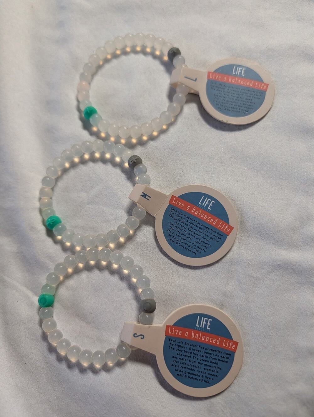 NWT "Live A Balanced Life" Silicone/Plastic Bracelet Lot Of 3 Size S, M & L